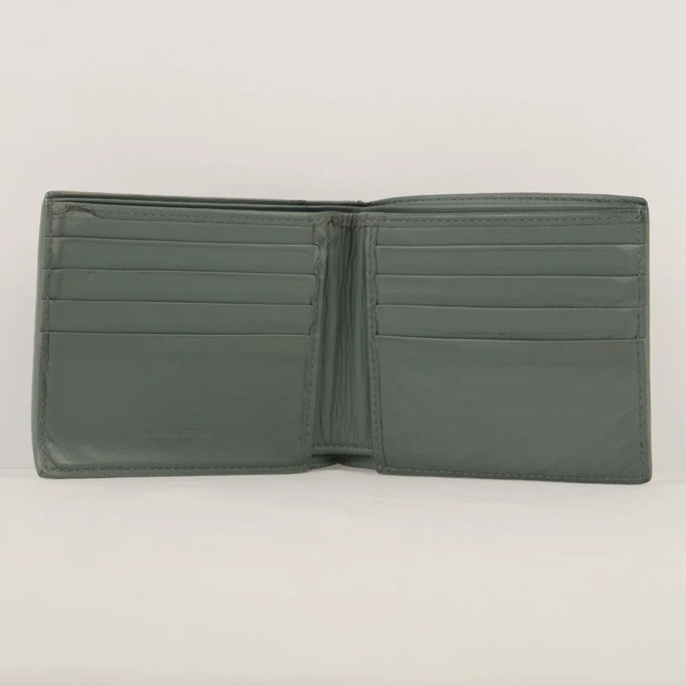 Bottega Veneta Intrecciato Nappa Leather Weave Bifold Wallet, Dark Turquoise